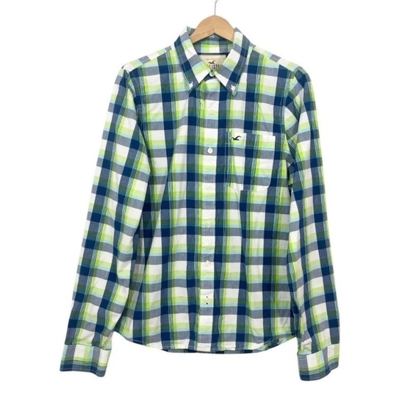 Hollister Plaid Button Down Shirt Lot Of 4 Men's Size M Long Sleeve 90's  Y2K - Picture 8 of 13